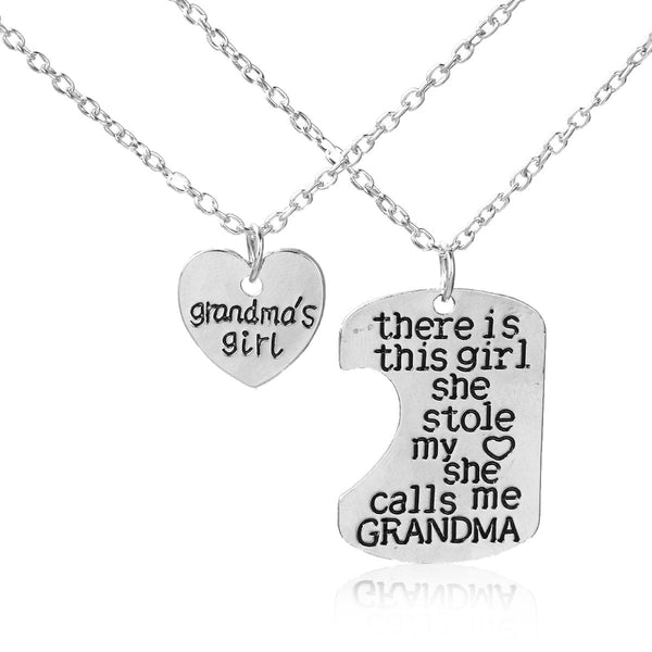 SEXY SPARKLES 2 piece necklace inch  Grandma's Girl inch and inch There is this girl she stole my heart she calls me Grandmainch  2 Pc Jewelry Necklace