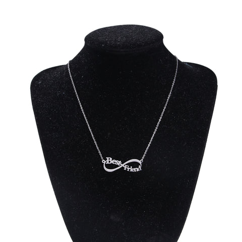 Best Friends Infinity Necklace Stainless Steel Silver Tone