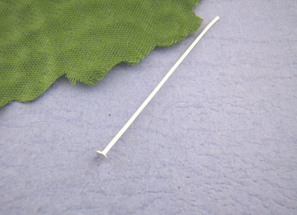 100 Pcs Head Pins Findings Silver Tone 40mm 21 Gauge - Sexy Sparkles Fashion Jewelry - 1