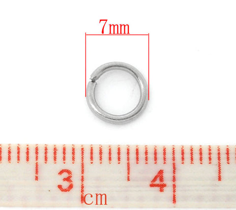 800 Pcs Silver Tone Open Jump Rings Alloy 7mm - Sexy Sparkles Fashion Jewelry - 3