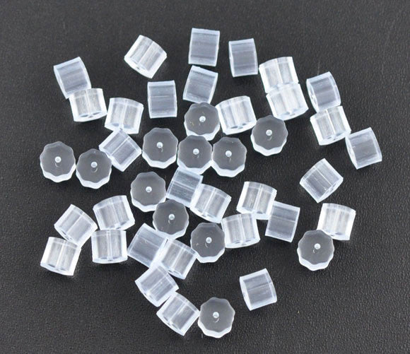 Clear Plastic Earrings - for Sports, Sensitive Ears, Silicone Post Medical  Grade