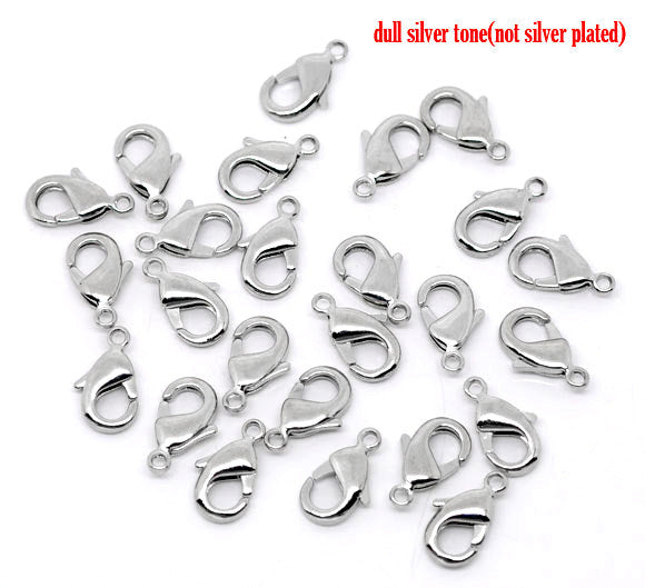 Sexy Sparkles 10 Pcs Silver Plated Jewelry Lobster Clasps, Silver 15mm