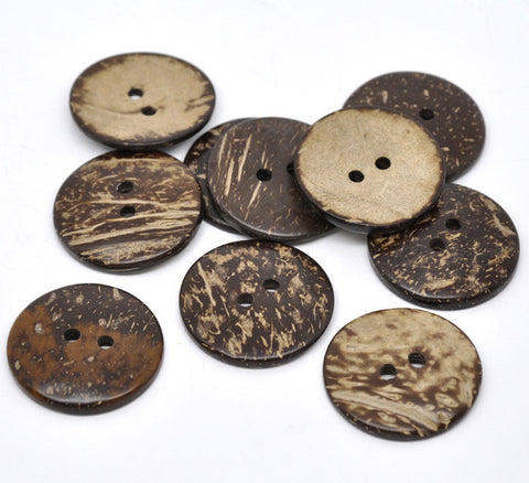4 Pcs, Round 2 Holes Coconut Shell Buttons 38mm - Sexy Sparkles Fashion Jewelry - 3
