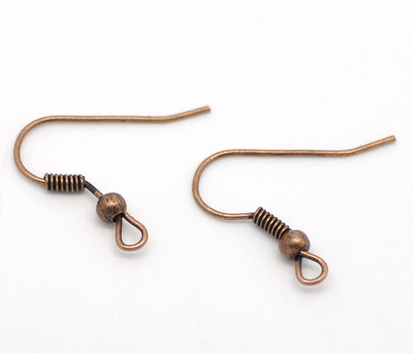 Sexy Sparkles 100 Pcs Copper Tone Earring Wire Hooks 21mm X 18mm Lead, Nickel Free