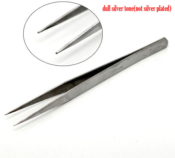 One Silver Tone Tweezer Repair Tool 125mm - Sexy Sparkles Fashion Jewelry - 1