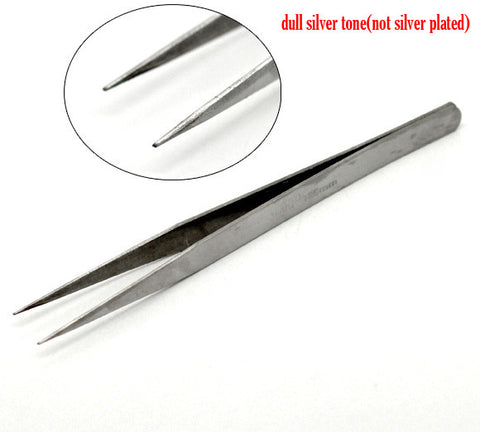 One Silver Tone Tweezer Repair Tool 125mm - Sexy Sparkles Fashion Jewelry - 1