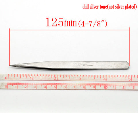 One Silver Tone Tweezer Repair Tool 125mm - Sexy Sparkles Fashion Jewelry - 2