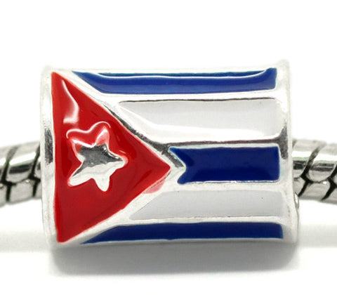 " Cuba Flag " Bead Charm for European Snake Chain Charm Bracelet - Sexy Sparkles Fashion Jewelry - 4