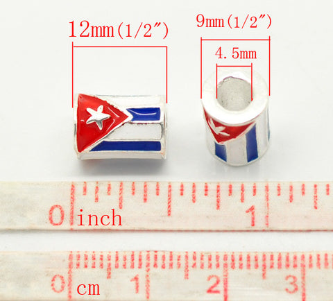 " Cuba Flag " Bead Charm for European Snake Chain Charm Bracelet - Sexy Sparkles Fashion Jewelry - 3