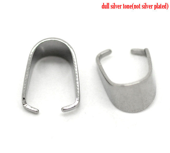10 Pcs Silver Tone Stainless Steel Pinch Clips Bail Connectors Findings 10mm ... - Sexy Sparkles Fashion Jewelry - 1