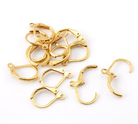 20 Pcs Brass Tone Earrings Wire Findings 16mm - Sexy Sparkles Fashion Jewelry - 3