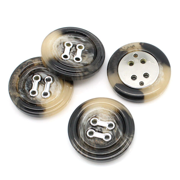 Sexy Sparkles5 Pcs Resin Round Brown Buttons 27mm