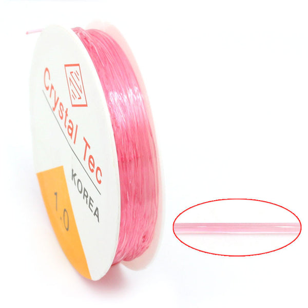 Sexy Sparkles 1roll 1m Nylon Elastic Cord Pink 1mm