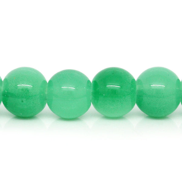 Sexy Sparkles 1 Strand Green Ball Glass Loose Beads 8mm