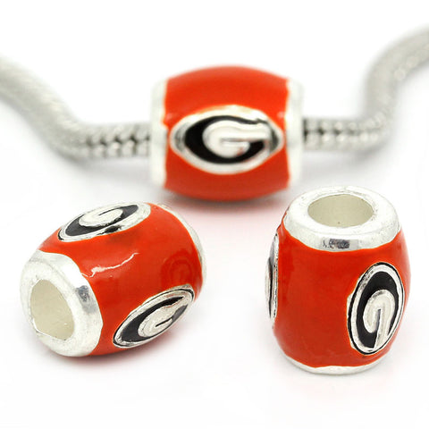 Georgia Bulldogs European Charm Bead - University Of Georgia Football Team Logo - Sexy Sparkles Fashion Jewelry - 3