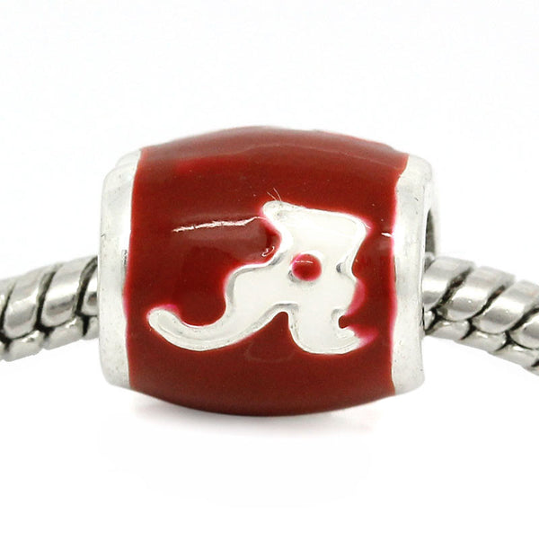 Alabama Crimson Tide Football Team Logo European Bead For Charm Bracelets