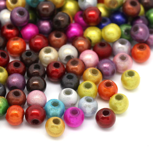 100 Pcs Acrylic Spacer Beads Round Miracle/illusion Assorted Colors - Sexy Sparkles Fashion Jewelry - 1