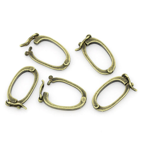 4 Pcs Oval Earring Findings Lever Backs Antique Bronze 16x9mm - Sexy Sparkles Fashion Jewelry - 3