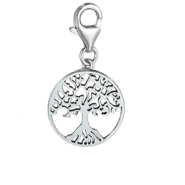 SEXY SPARKLES  Family Tree Lobster Clasp Charm for Link Chain Bracelet
