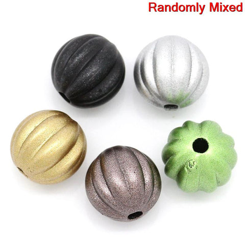 20 Pcs Ball Charm Spacer Bead Mixed Color Stripe Pattern 10mm - Sexy Sparkles Fashion Jewelry - 3