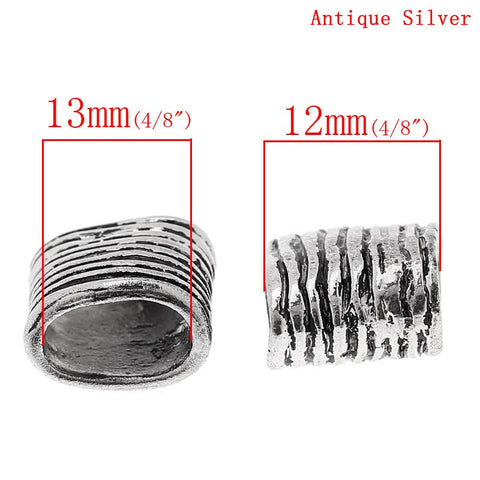 Sexy Sparkles 10pcs Rectangle Antique Silver Beads Fit Watch Bands/wristbands14mmx13mm