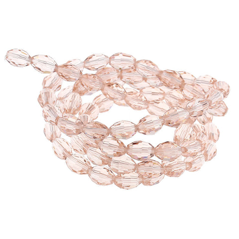 1 Strand Light Pink Faceted Oval Glass Crystal Loose Beads 8mm - Sexy Sparkles Fashion Jewelry - 2