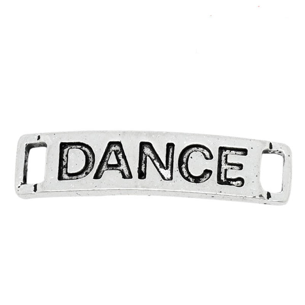 Sexy Sparkles 20 Pcs. Bracelet Connectors Findings Rectangle Curved Antique Silver "Dance"c...