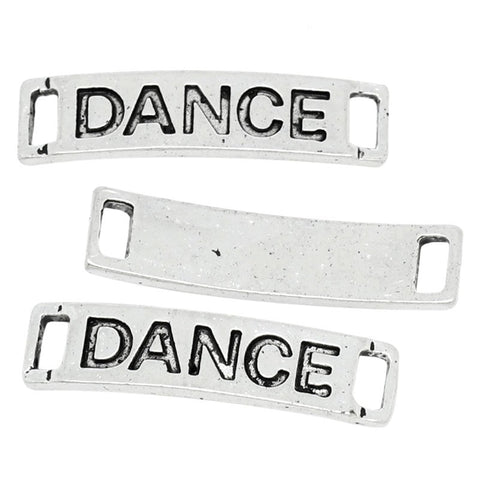 20 Pcs. Bracelet Connectors Findings Rectangle Curved Antique Silver "Dance"c... - Sexy Sparkles Fashion Jewelry - 3