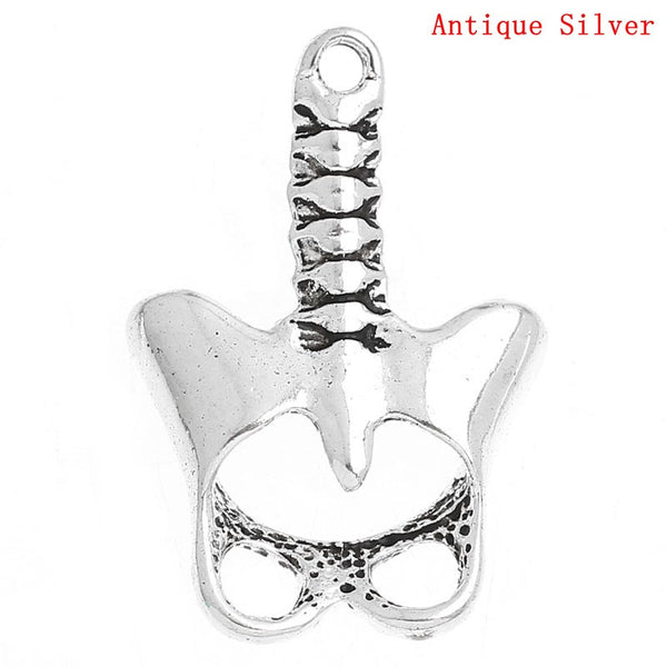1 Pc Charm Pendants Anatomical Human Pelvis Silver Tone - Sexy Sparkles Fashion Jewelry - 1