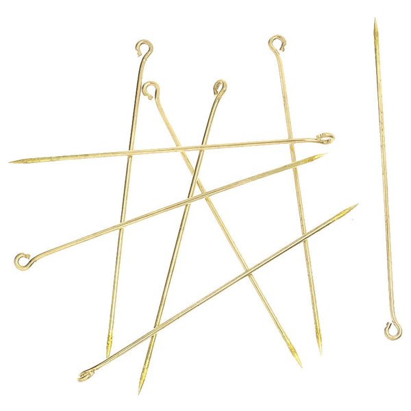 Sexy Sparkles 100 Pcs Copper Eye Pins Findings Brass Tone 60mm (18gauge)