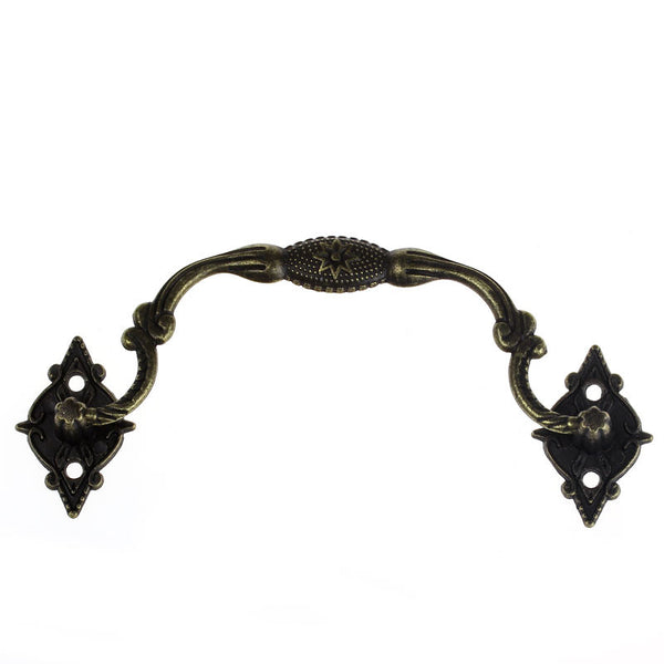 2 Set of Drawer Handle Antique Bronze with Carved Pattern 3-6/8" - Sexy Sparkles Fashion Jewelry - 1