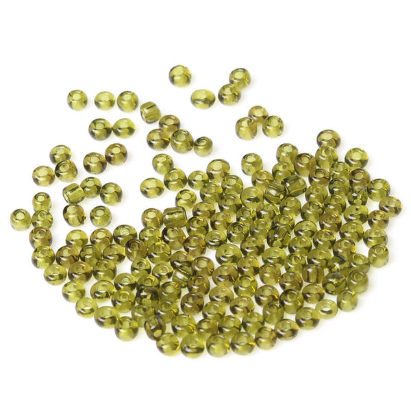 Sexy Sparkles Glass Seed Beads Size 8/0 Olive Green 450 Grams