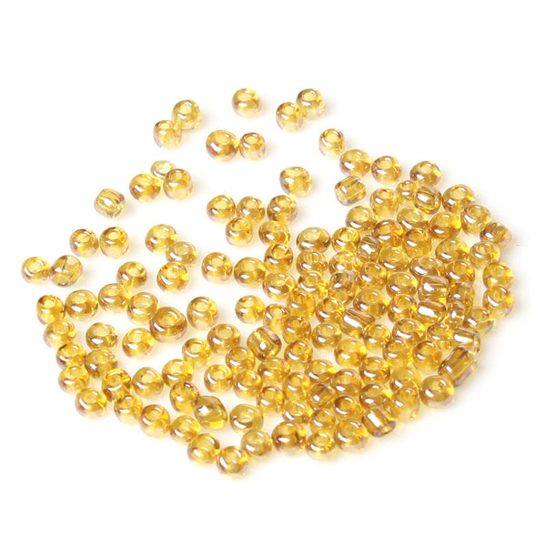 Glass Seed Beads Size 8/0 Smoke Yellow 450 Grams - Sexy Sparkles Fashion Jewelry - 1
