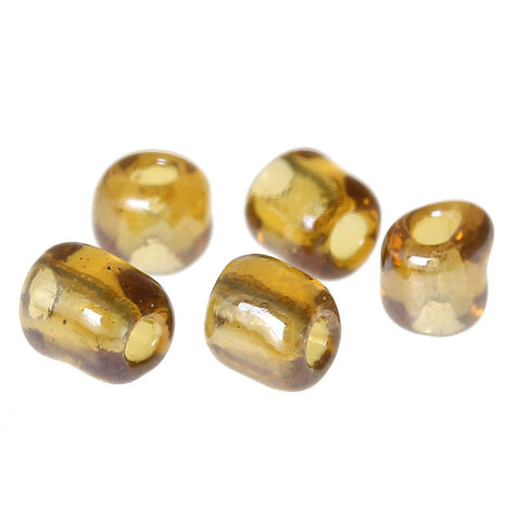 Glass Seed Beads Size 8/0 Smoke Yellow 450 Grams - Sexy Sparkles Fashion Jewelry - 2