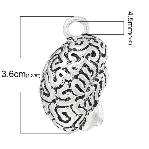 1 Pc Charm Pendants 3D Anatomical Human Cerebrum Brain - Sexy Sparkles Fashion Jewelry - 2
