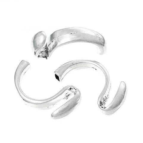 5 Pcs Necklace/ Bracelet Cord End Tips Twist Antique Silver 28mm - Sexy Sparkles Fashion Jewelry - 3