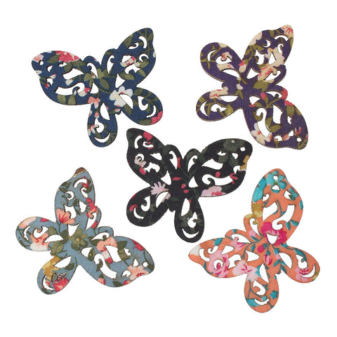 5 Pcs Butterfly Wood Charm Pendants Assorted Colors 50mm(2") - Sexy Sparkles Fashion Jewelry - 3