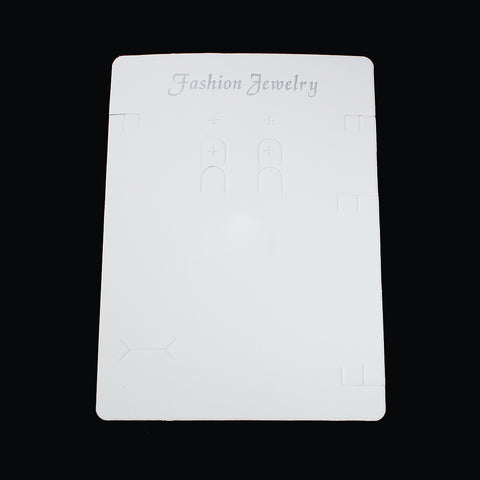 20 Sheets Rectangle White Paper Jewelry Display Card 19.3cm x 14cm - Sexy Sparkles Fashion Jewelry - 1