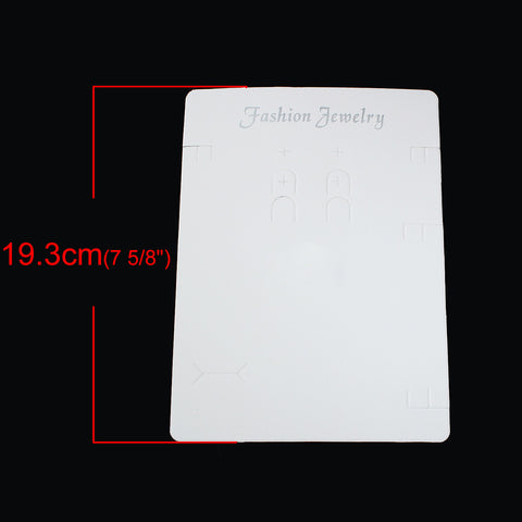 20 Sheets Rectangle White Paper Jewelry Display Card 19.3cm x 14cm - Sexy Sparkles Fashion Jewelry - 2