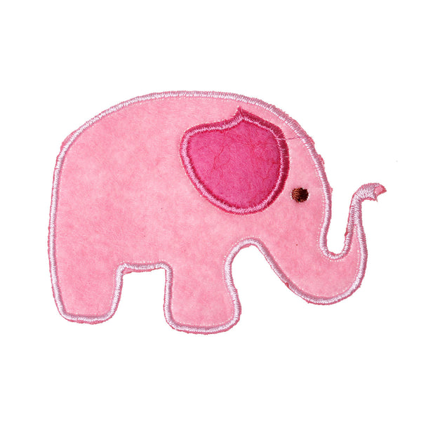 Sexy Sparkles 10 Pcs Pink Elephant Embroidered Cloth Iron on Patches Appliques 8cm