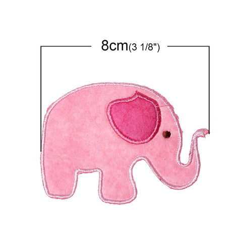 10 Pcs Pink Elephant Embroidered Cloth Iron on Patches Appliques 8cm [Home] - Sexy Sparkles Fashion Jewelry - 2