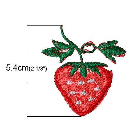 10 Pcs Strawberry Embroidered Cloth Iron on Patches Appliques 5.4cm [Kitchen] - Sexy Sparkles Fashion Jewelry - 3