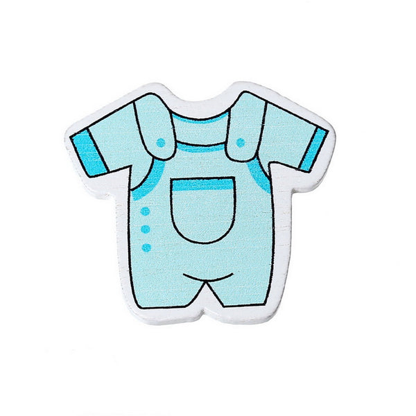 Sexy Sparkles 10 Pcs Baby Blue Jumpsuit Wood Embellishments Scrapbooking Findings Baby Show...