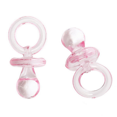 10 Pcs Baby Pink Pacifier Acrylic Charm Pendant 23mm(7/8") [Baby Product] - Sexy Sparkles Fashion Jewelry - 3