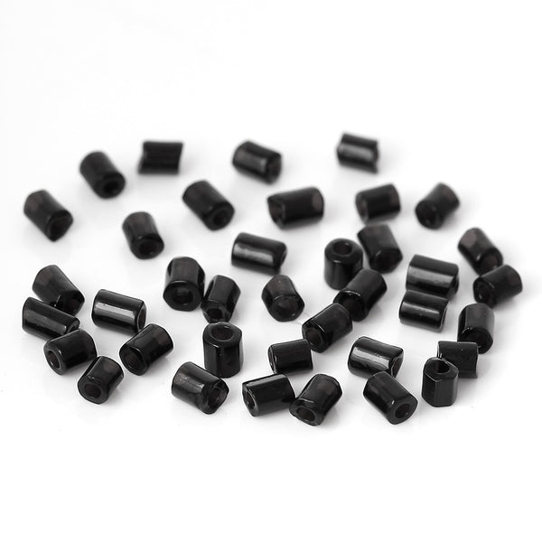 Sexy Sparkles Glass Seed Tube Beads Size 10/0 Black 450 Grams