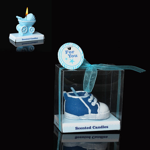 1 Pc Baby Blue Sneaker Bootie Baby Shower Votive Candle Favors 7cm - Sexy Sparkles Fashion Jewelry - 2