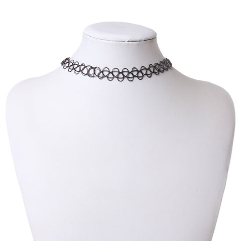Sheet (approx. 12pcs) Black Nylon Tattoo Strech Choker Necklace Gothic 20cm x 9.5cm - Sexy Sparkles Fashion Jewelry - 2