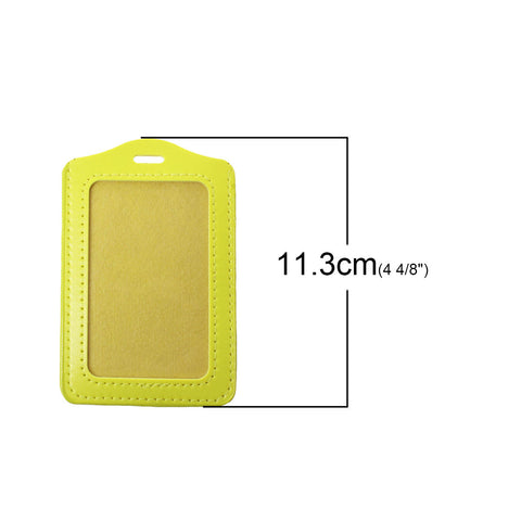 Sexy Sparkles 10 Pcs. Id Cards Badges Holders Vertical or Horizontal 4" (Yellow)
