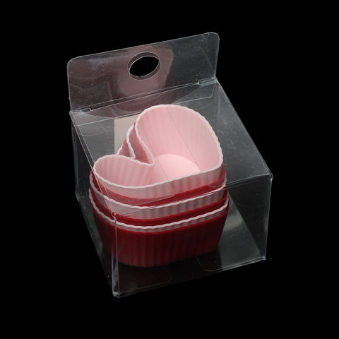 Sexy sparkles 6 pcs Baking Tools Silicone Heart Molds Cupcake Bakeware 2 inch