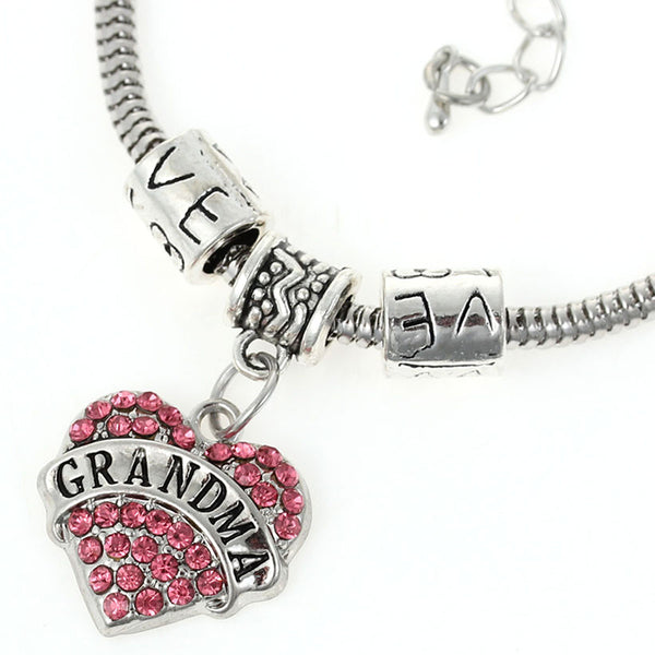 Grandma heart pendant with European Bracelet